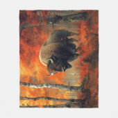 秋の森の芸術作品のバイソン フリースブランケット (正面)