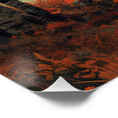 秋の森の芸術作品のバイソン ポスター (コーナー)