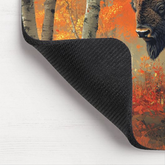 秋の森の芸術作品のバイソン マウスパッド (コーナー)