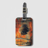 秋の森の芸術作品のバイソン ラゲッジタグ (正面縦)