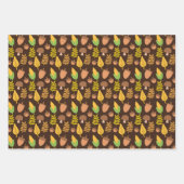 秋の森の落ち葉とパンプキン 感謝祭 ラッピングペーパーシート (正面)