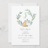 秋の森の誕生日パーティー 招待状 (正面)