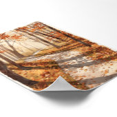 秋の森の道のポスター ポスター (角)