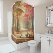 秋の森の道シャワーカーテンライナー シャワーカーテン (インサイチュ)