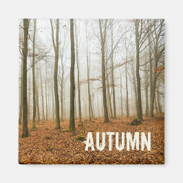 秋の森の霧と霧の秋シーズンギフト マグネット