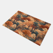 秋の森の風景を重ね素朴- Woodland ドアマット (アングル)