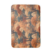 秋の森の風景を重ね素朴- Woodland バスマット (正面縦)