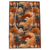 秋の森の風景を重ね素朴- Woodland ミディアムペーパーバッグ (正面)