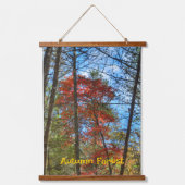 秋の森の風景カラフル写真 吊り下げ型タペストリー (正面)