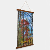 秋の森の風景カラフル写真 吊り下げ型タペストリー (傾斜あり)