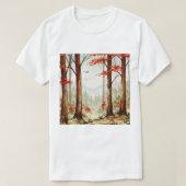秋の森の風景 Tシャツ (デザイン正面)