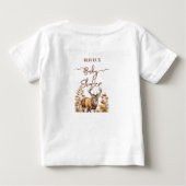 秋の森の鹿のベビーシャワーバルーン ベビーTシャツ (裏面)