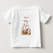 秋の森の鹿の赤ちゃん歓迎会風船 ベビーTシャツ (裏面)