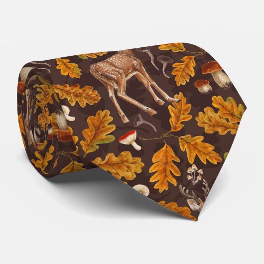 秋の森の鹿2 ネクタイ (ロール)
