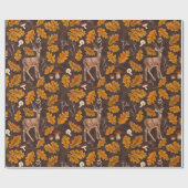 秋の森の鹿2 ラッピングペーパー (フラット)