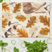 秋の森の鹿 キッチンタオル (折り畳み)