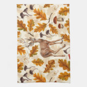 秋の森の鹿 キッチンタオル (縦)