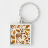 秋の森の鹿 キーホルダー (正面)
