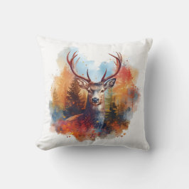 秋の森の鹿 クッション