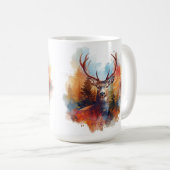 秋の森の鹿 コーヒーマグカップ (正面右)