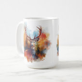 秋の森の鹿 コーヒーマグカップ (正面左)