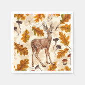 秋の森の鹿 スタンダードカクテルナプキン (正面)
