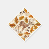 秋の森の鹿 スタンダードカクテルナプキン (角)