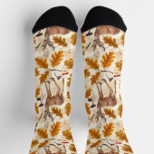 秋の森の鹿 ソックス (上部)