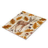 秋の森の鹿 タイル (側面)