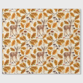 秋の森の鹿 ラッピングペーパー (フラット)