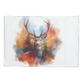 秋の森の鹿 枕カバー (裏面)