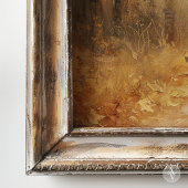 秋の森の黄金の道絵を描のヴィンテージ秋 ポスター