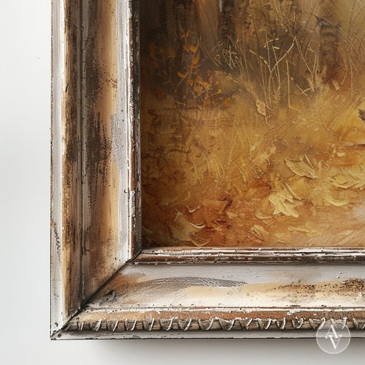 秋の森の黄金の道絵を描のヴィンテージ秋 ポスター