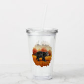 秋の森の黒熊 アクリルタンブラー (裏面)