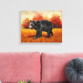 秋の森の黒熊 キャンバスプリント (インサイチュ (リビング))