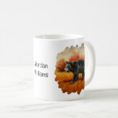 秋の森の黒熊 コーヒーマグカップ (正面右)