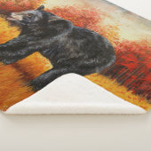 秋の森の黒熊 シェルパブランケット (3/4)