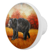 秋の森の黒熊 セラミックノブ (右)