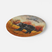 秋の森の黒熊 ペーパープレート (アングル)