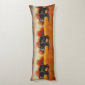 秋の森の黒熊 ボディピロー (裏面 (縦))