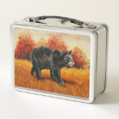 秋の森の黒熊 メタルランチボックス (裏面)