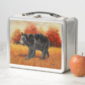 秋の森の黒熊 メタルランチボックス (インサイチュ)
