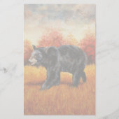 秋の森の黒熊 便箋 (裏面)