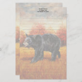 秋の森の黒熊 便箋 (正面/裏面)