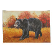 秋の森の黒熊 枕カバー (裏面-右)