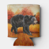 秋の森の黒熊 缶クーラー (裏面)