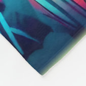 秋の森を抜ける日没の道 フリースブランケット (角)