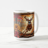 秋の森を駆け抜け鮮やかる鹿 コーヒーマグカップ (正面右)