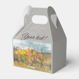 秋の森オレンジの金ゴールド フェイバーボックス