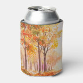 秋の森カラフル油風景 缶クーラー (缶正面)
